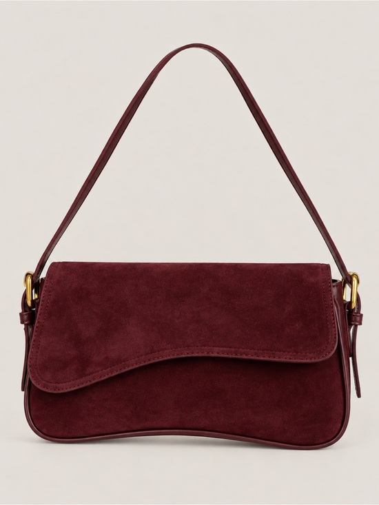 Handbags - New! Cranberry Red Suede Shoulder Purse Bag NWOT